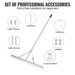 Grablje za urejanje okolice z glavo iz aluminija